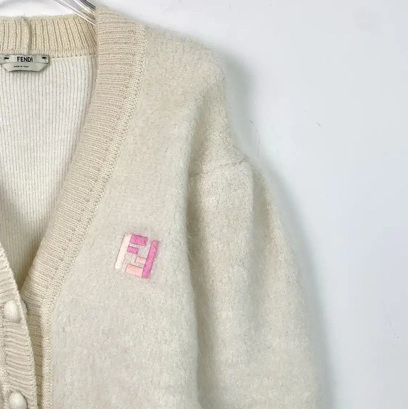 Fendi Fendi Beige Mohair Women's Cardigan 0089 Size M / US 6-8 / IT 42-44 - 3 Thumbnail