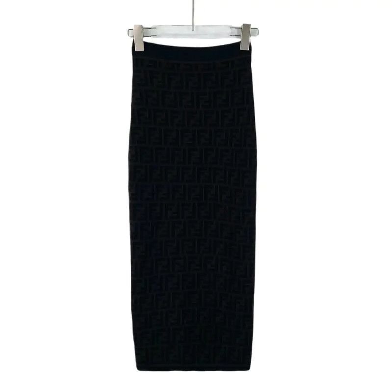 Fendi Fendi Black Women's Midi Skirt XS Size 0089 Size 23" - 3 Thumbnail