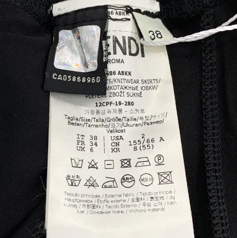 Fendi Fendi Women's Black Midi Skirt Size S 0089 Size 23" - 6 Thumbnail