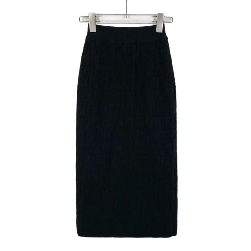 Fendi Fendi Women's Black Midi Skirt Size S 0089 Size 23" - 2 Thumbnail