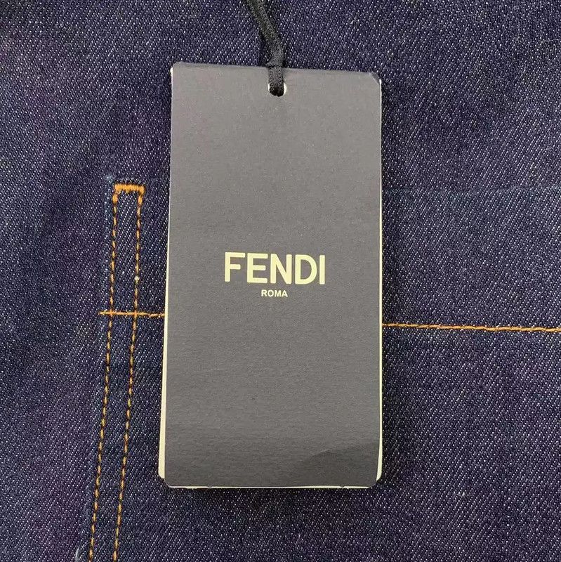 Fendi Fendi Blue Cotton Casual Pants for Women 0089 Size 26" / US 2 / IT 38 - 7 Thumbnail