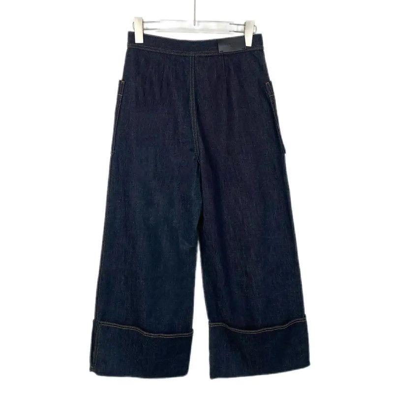 Fendi Fendi Blue Cotton Casual Pants for Women 0089 Size 26" / US 2 / IT 38 - 2 Thumbnail