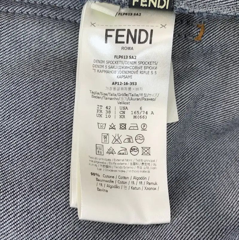 Fendi Fendi Blue Cotton Casual Pants for Women 0089 Size 26" / US 2 / IT 38 - 8 Thumbnail