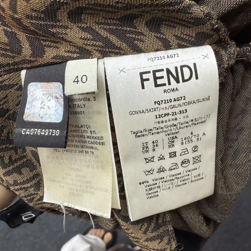 Fendi Fendi Brown Patterned Midi Skirt 0089 Size 23" - 5 Thumbnail