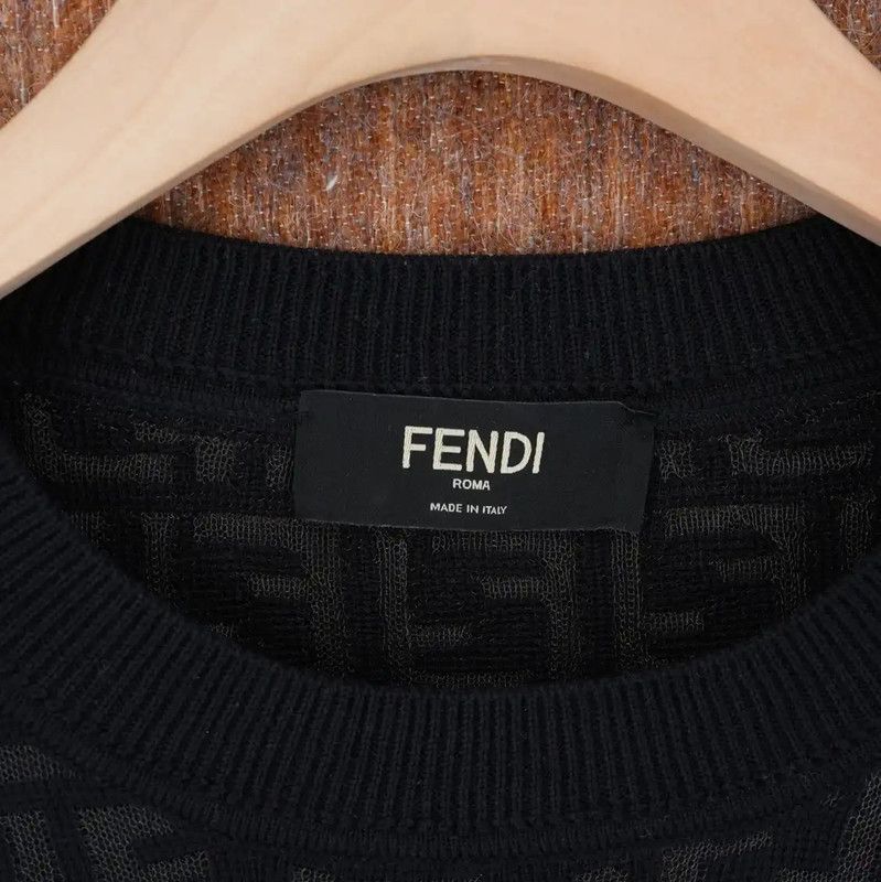 Fendi Fendi Women's Black Wool Knit Sweater 0089 Size L / US 10 / IT 46 - 3 Thumbnail