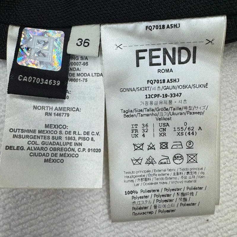 Fendi Fendi Black Midi Skirt with Logo 0089 Size 22" - 5 Thumbnail