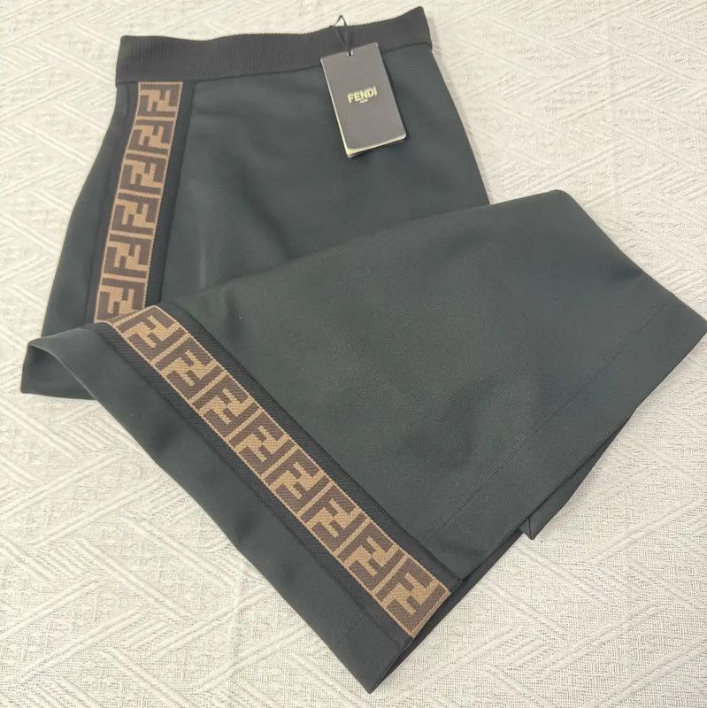 Fendi Fendi Black Midi Skirt with Logo 0089 Size 22" - 7 Thumbnail