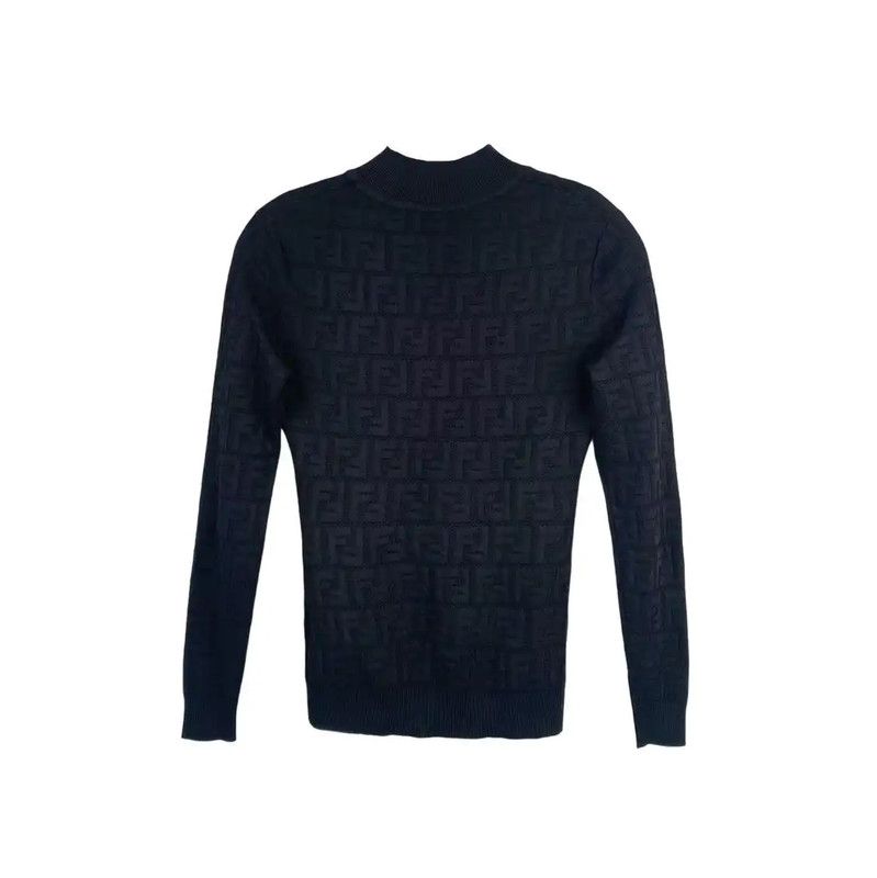 Fendi Fendi Black Cotton Knit Sweater for Women 0089 Size ONE SIZE - 2 Thumbnail