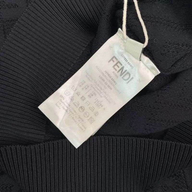 Fendi Fendi Black Cotton Knit Sweater for Women 0089 Size ONE SIZE - 5 Thumbnail
