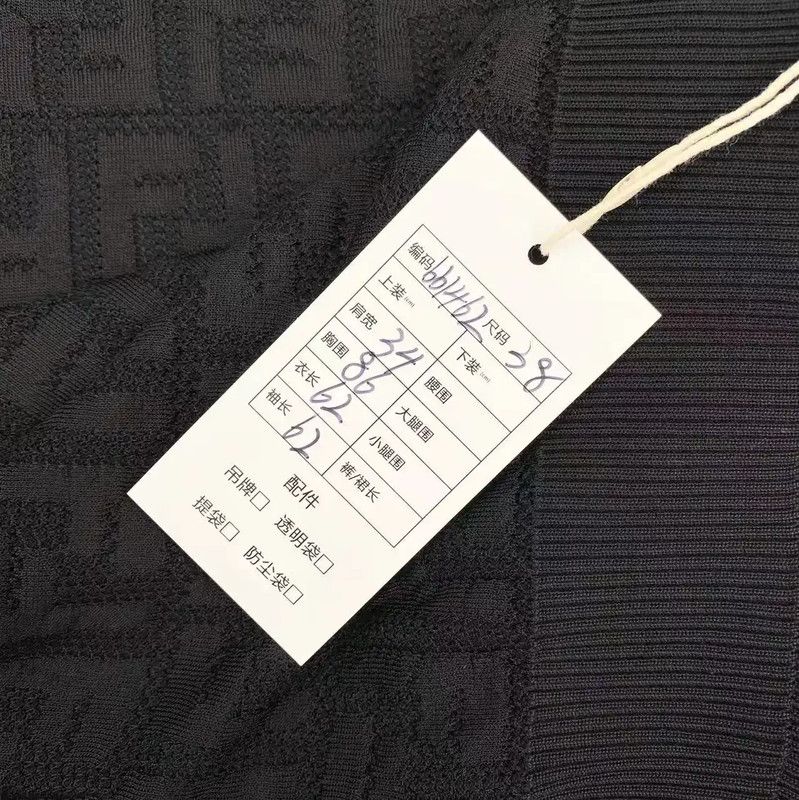 Fendi Fendi Black Cotton Knit Sweater for Women 0089 Size ONE SIZE - 7 Thumbnail