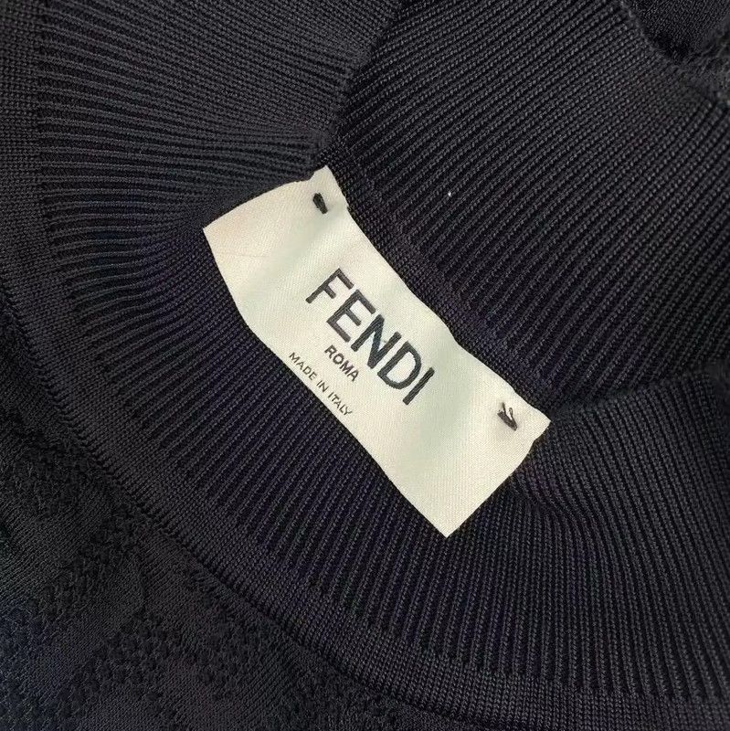 Fendi Fendi Black Cotton Knit Sweater for Women 0089 Size ONE SIZE - 4 Thumbnail