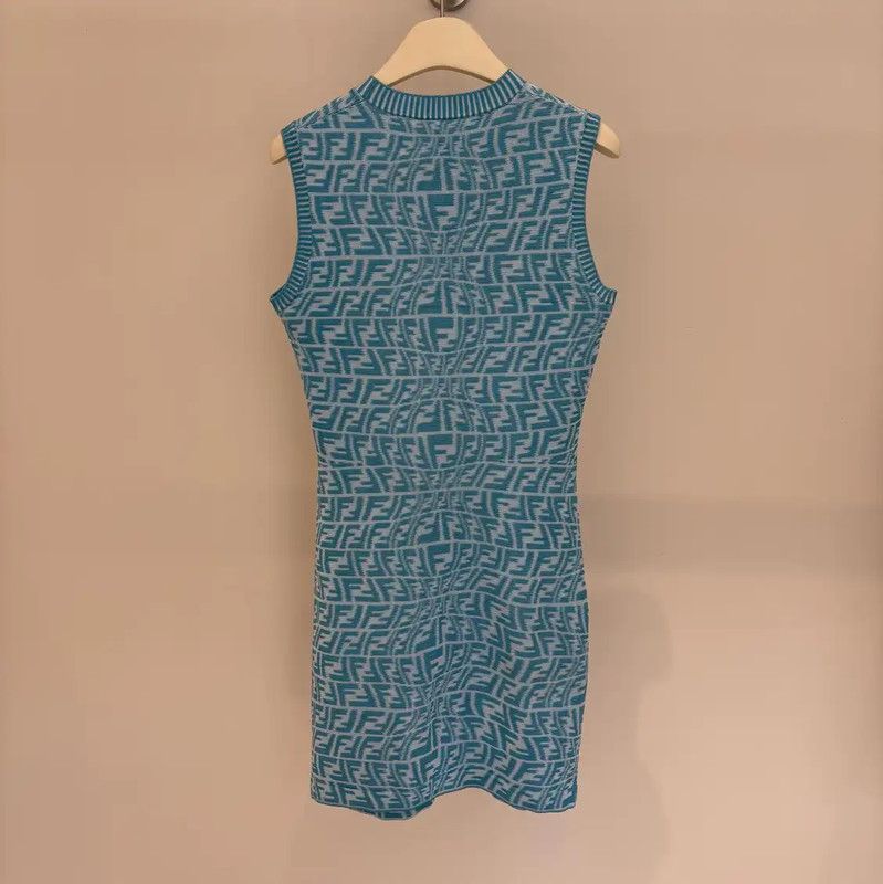 Fendi Fendi Sleeveless Bodycon Dress in Blue 0089 Size M / US 6-8 / IT 42-44 - 2 Thumbnail
