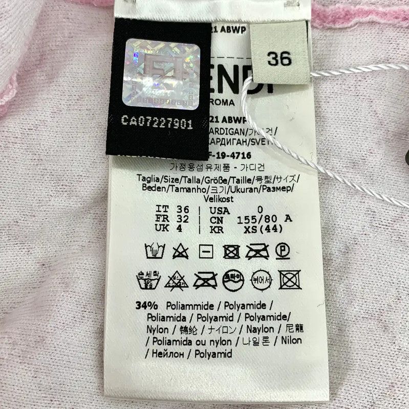 Fendi Fendi Pink Nylon Cardigan for Women 0089 Size XS / US 0-2 / IT 36-38 - 7 Thumbnail