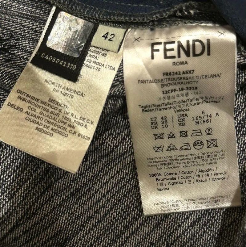 Fendi Fendi Summer Gray Cotton Logo Casual Pants 0089 Size 24" / US 00 / IT 34 - 4 Thumbnail