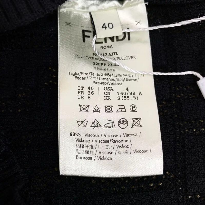 Fendi Fendi Black Women's Cropped Knit Sweater 0089 Size M / US 6-8 / IT 42-44 - 6 Thumbnail