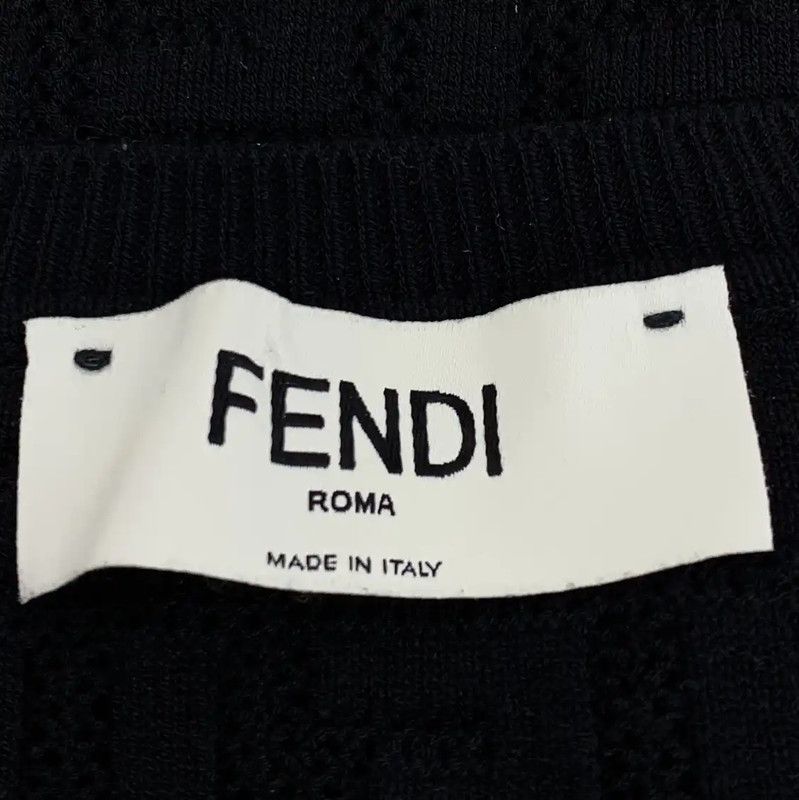 Fendi Fendi Black Women's Cropped Knit Sweater 0089 Size M / US 6-8 / IT 42-44 - 5 Thumbnail