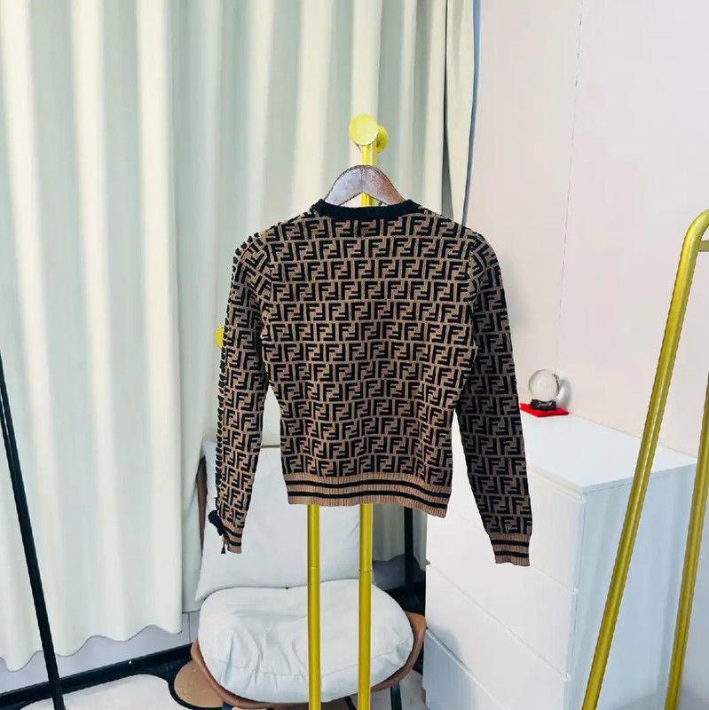Fendi FENDI Brown Cotton Women’s Sweater 0089 Size L / US 10 / IT 46 - 2 Thumbnail