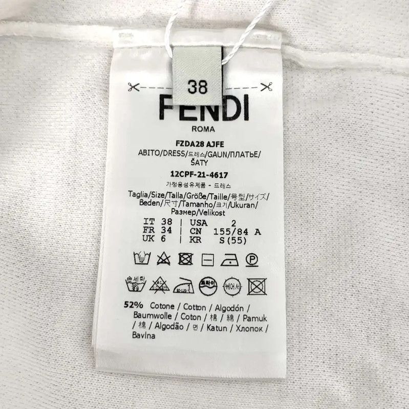 Fendi Fendi White Cotton Blend Dress Size L 0089 Size L / US 10 / IT 46 - 5 Thumbnail