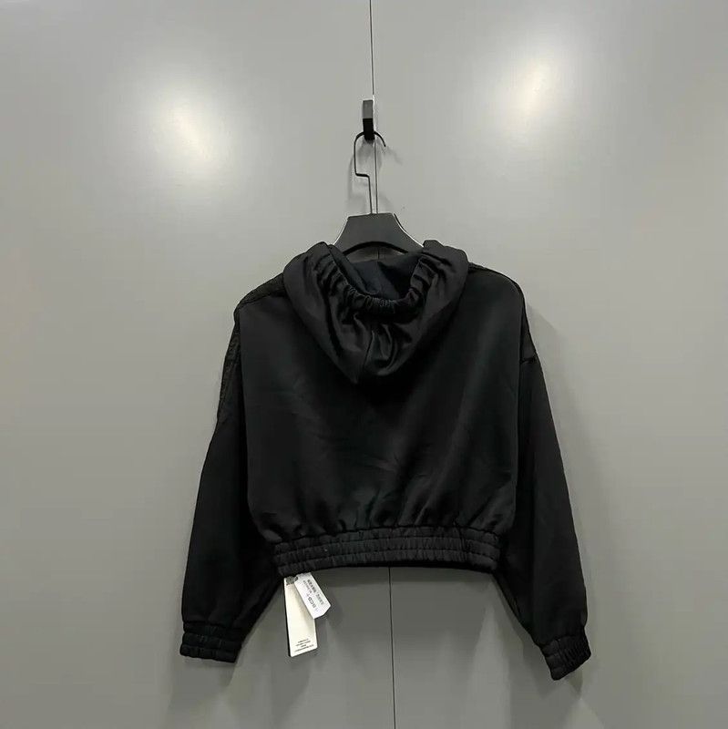 Fendi Fendi Black Cotton Long Sleeve Cropped Hoodie 0089 Size ONE SIZE - 4 Thumbnail