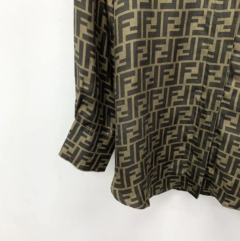 Fendi Fendi Brown Silk Women's Shirt 0089 Size M / US 6-8 / IT 42-44 - 4 Thumbnail