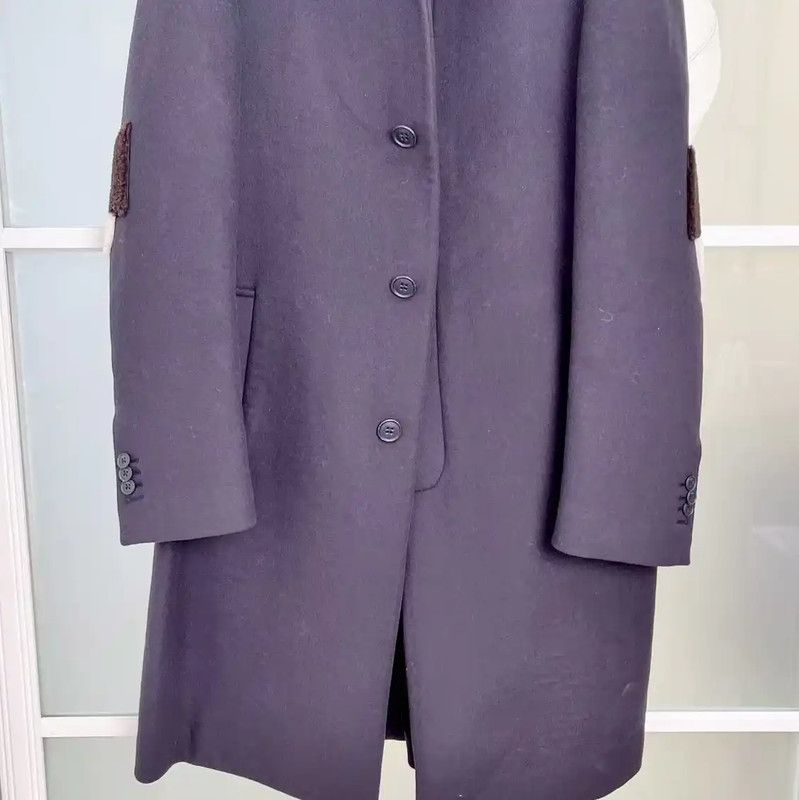 Fendi Fendi Dark Blue Women's Coat L Size 0089 Size L / US 10 / IT 46 - 3 Thumbnail