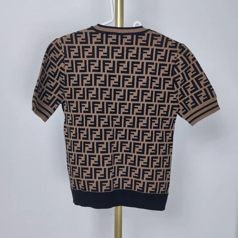 Fendi Fendi Summer Short Sleeve T-Shirt in Deep Brown 0089 Size M / US 6-8 / IT 42-44 - 2 Thumbnail