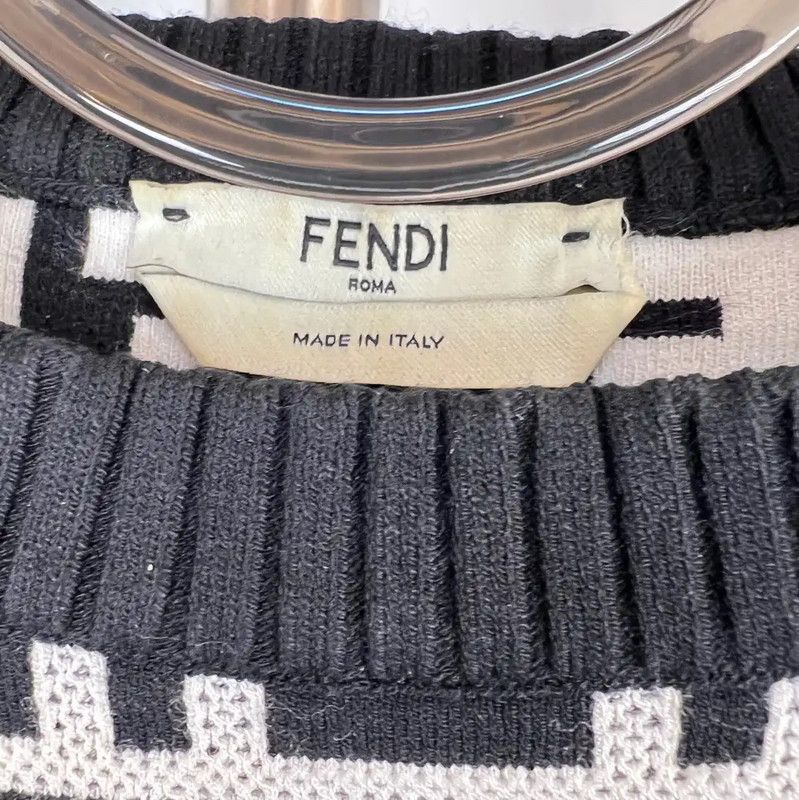 Fendi Fendi Multi-Color Cotton Knit Sweater 0089 Size M / US 6-8 / IT 42-44 - 3 Thumbnail