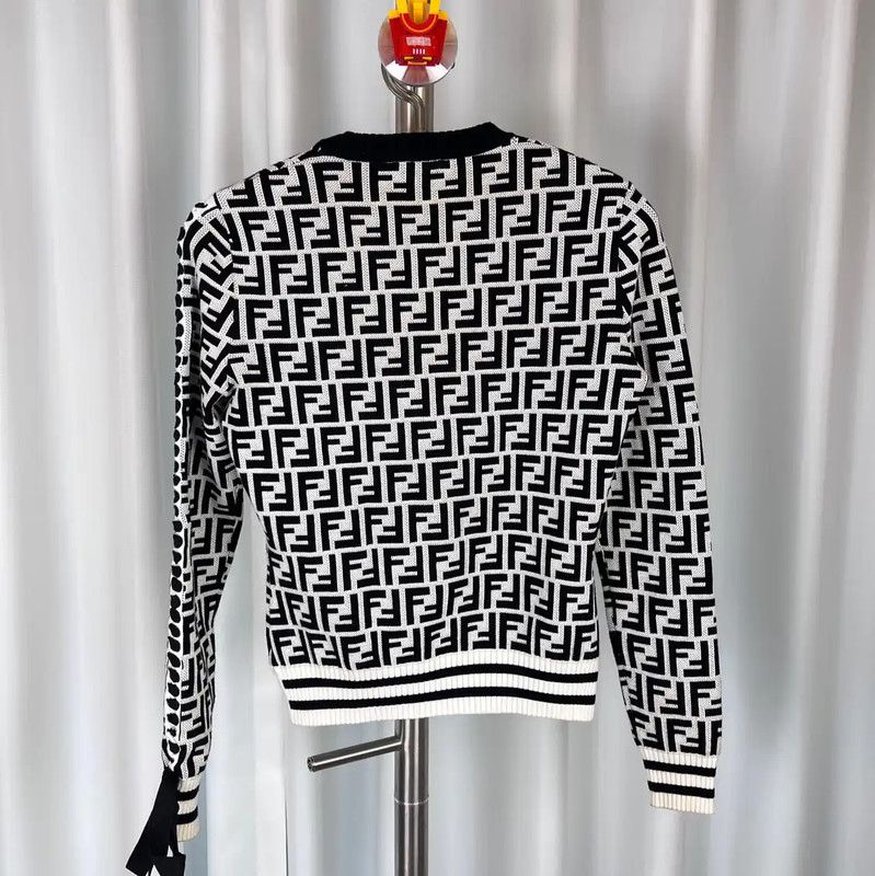 Fendi Fendi Multi-Color Cotton Knit Sweater 0089 Size M / US 6-8 / IT 42-44 - 2 Thumbnail