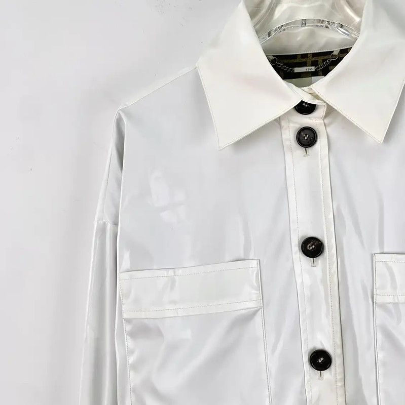 Fendi Fendi White Women's Shirt with Pockets 0089 Size S / US 4 / IT 40 - 3 Thumbnail