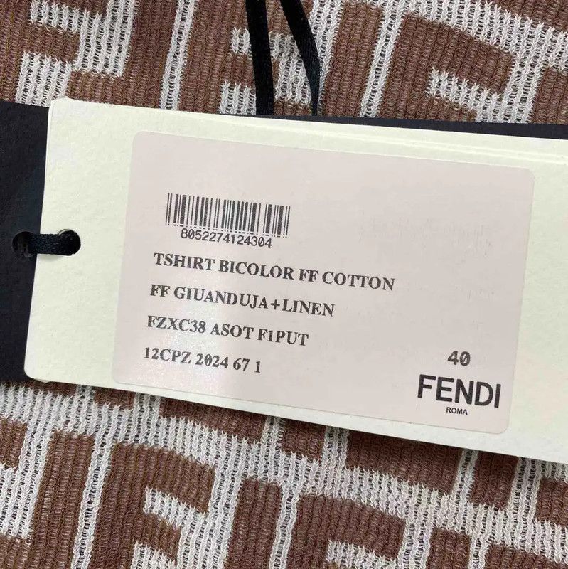 Fendi Fendi Brown Cotton Women's T-Shirt in Size M 0089 Size M / US 6-8 / IT 42-44 - 3 Thumbnail