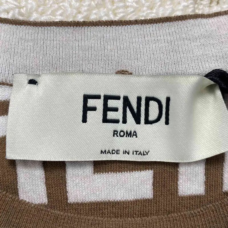 Fendi Fendi Brown Cotton Women's T-Shirt in Size M 0089 Size M / US 6-8 / IT 42-44 - 4 Thumbnail