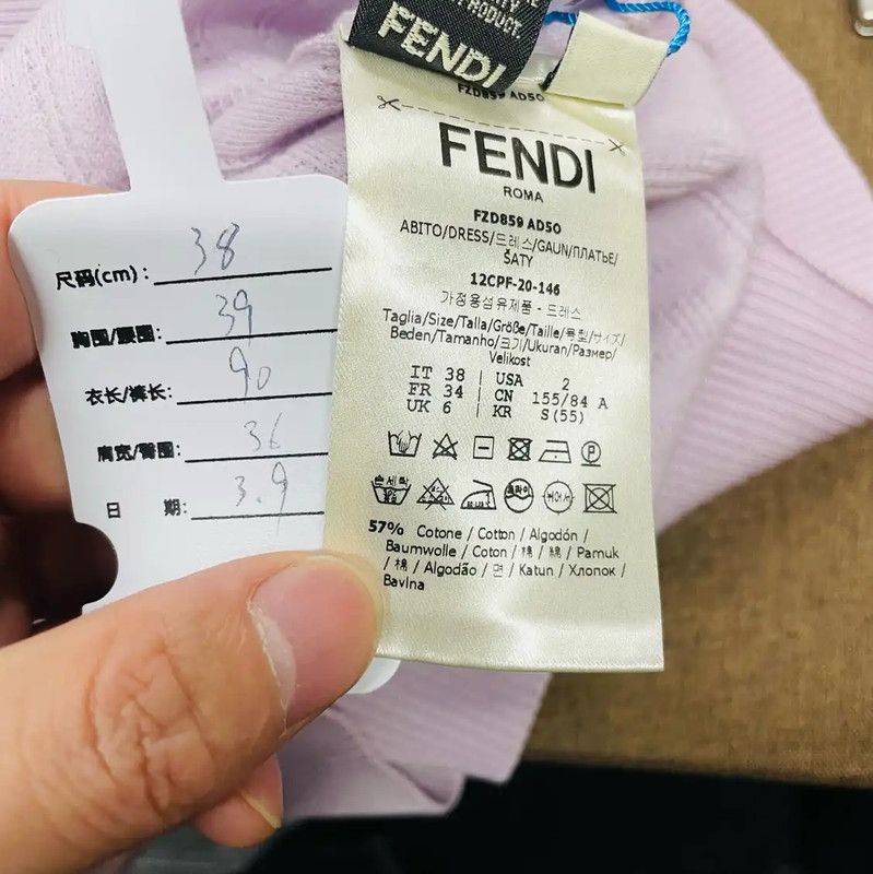 Fendi Fendi Pink Cotton Dress for Women 0089 Size M / US 6-8 / IT 42-44 - 4 Thumbnail