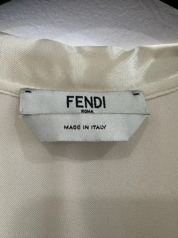 Fendi Fendi Champagne Silk Dress for Women 0089 Size L / US 10 / IT 46 - 4 Thumbnail