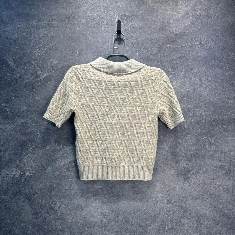 Fendi Fendi Women's Cotton T-Shirt in Off-White 0089 Size M / US 6-8 / IT 42-44 - 2 Thumbnail