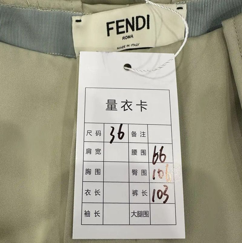 Fendi Fendi Green Polyester Casual Pants for Women 0089 Size 22" - 8 Thumbnail