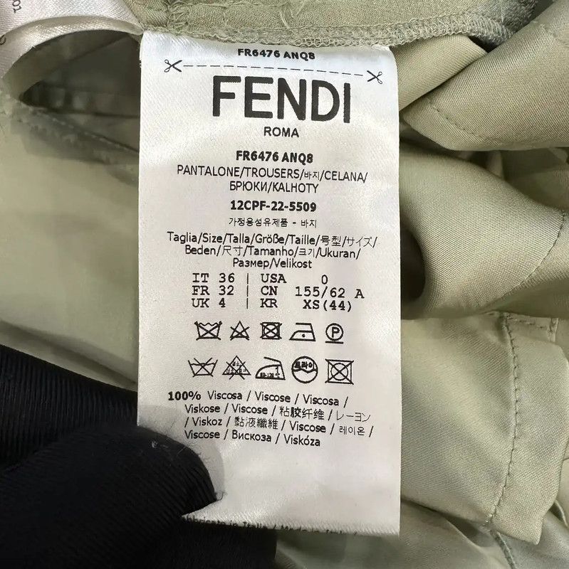 Fendi Fendi Green Polyester Casual Pants for Women 0089 Size 22" - 7 Thumbnail