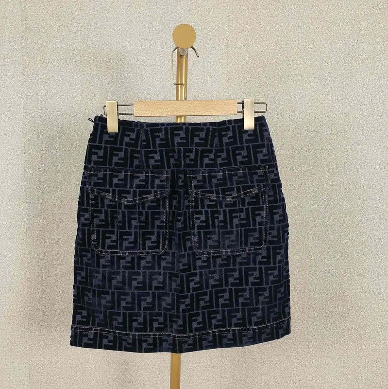 Fendi Fendi Black Cotton Women's Skirt 0089 Size 23" - 2 Thumbnail