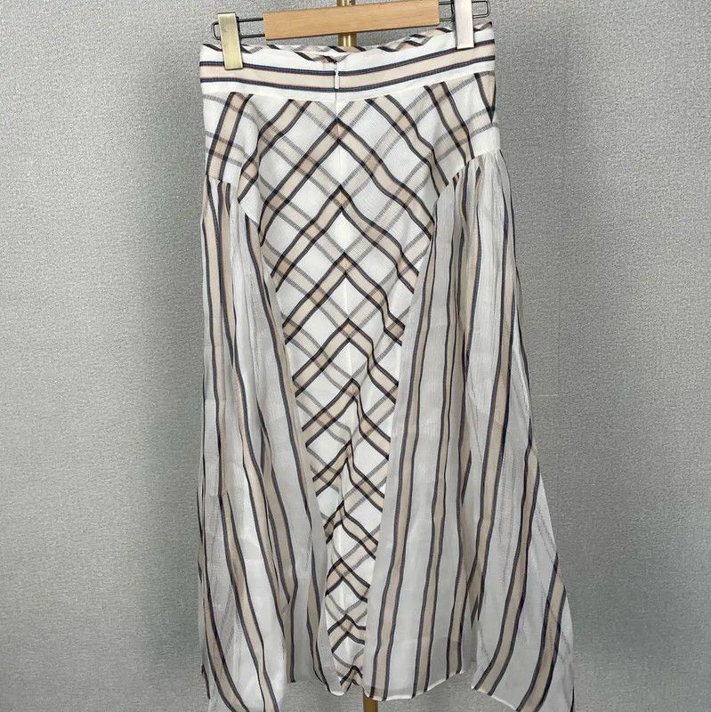 Fendi Fendi Color Block Silk Midi Skirt 0089 Size 23" - 2 Thumbnail