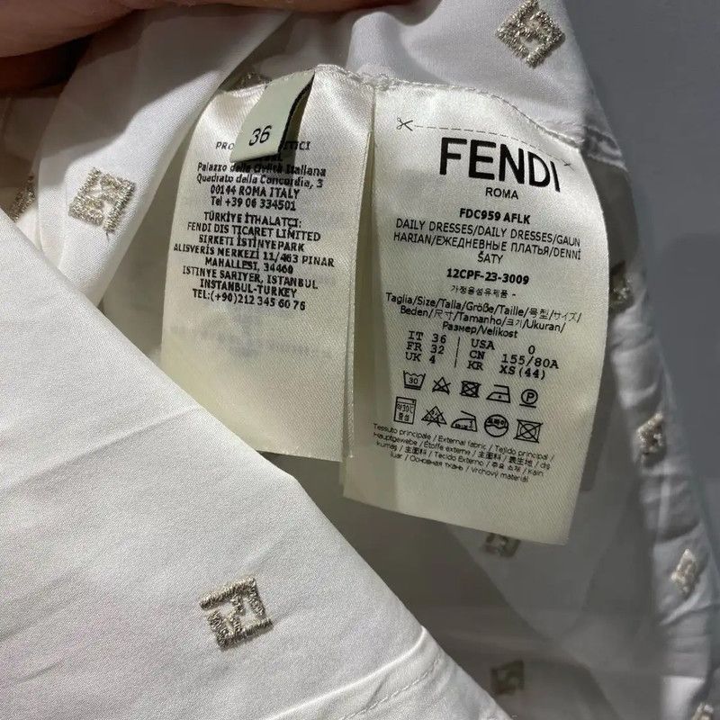Fendi FENDI Women's White Polyester Shirt with Embroidery 0089 Size S / US 4 / IT 40 - 4 Thumbnail