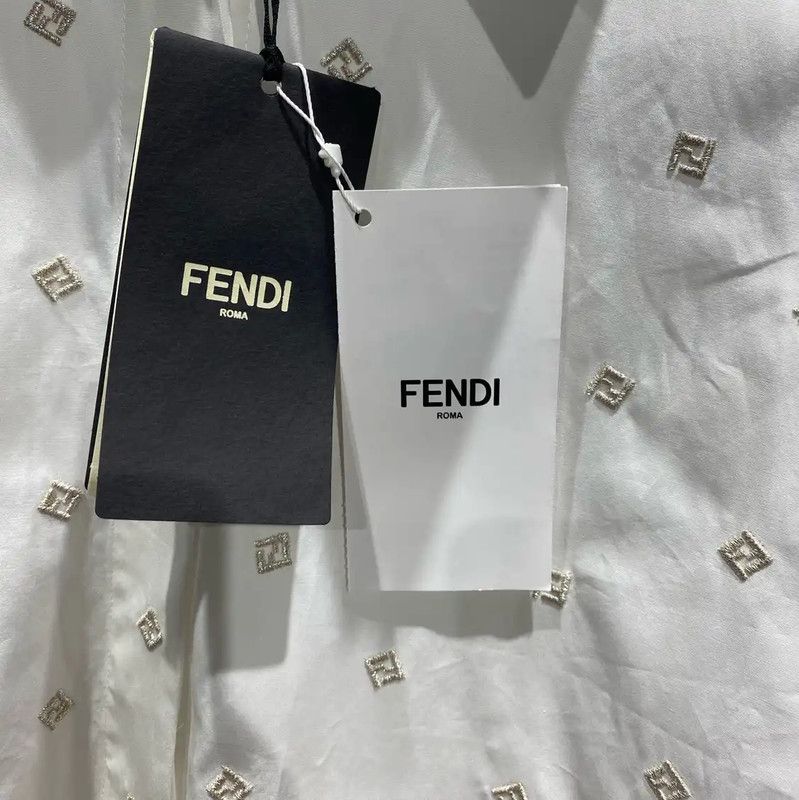 Fendi FENDI Women's White Polyester Shirt with Embroidery 0089 Size S / US 4 / IT 40 - 5 Thumbnail