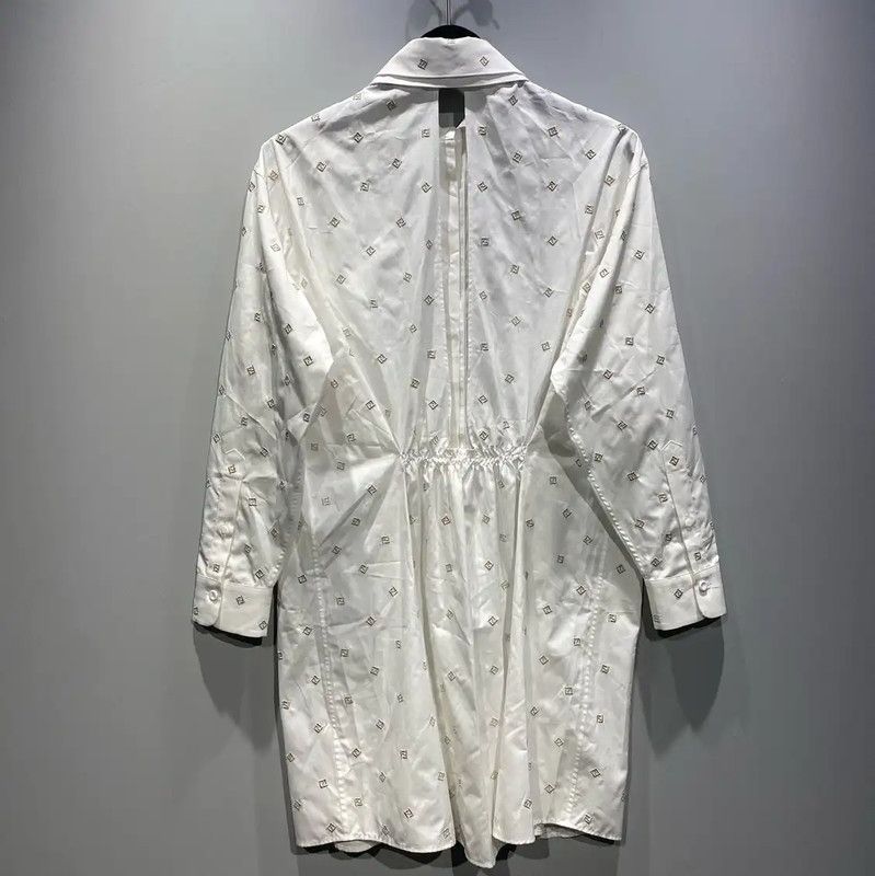Fendi FENDI Women's White Polyester Shirt with Embroidery 0089 Size S / US 4 / IT 40 - 2 Thumbnail