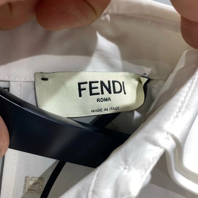 Fendi FENDI Women's White Polyester Shirt with Embroidery 0089 Size S / US 4 / IT 40 - 3 Thumbnail