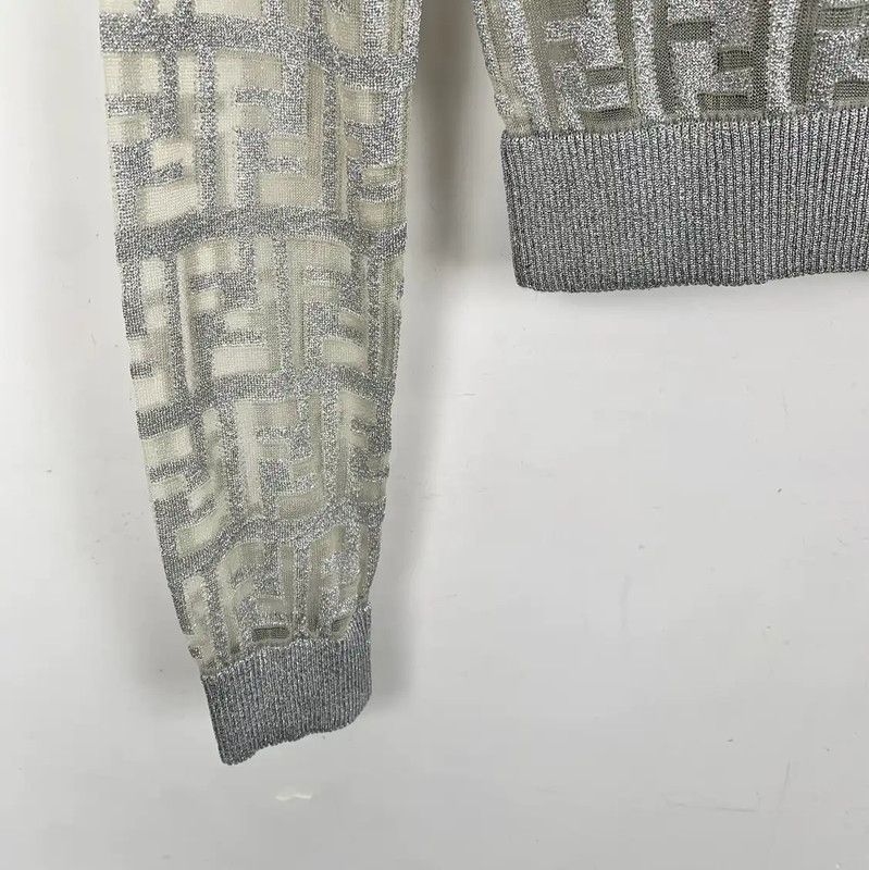 Fendi FENDI Gray Knitted Sweater for Women 0089 Size M / US 6-8 / IT 42-44 - 4 Thumbnail