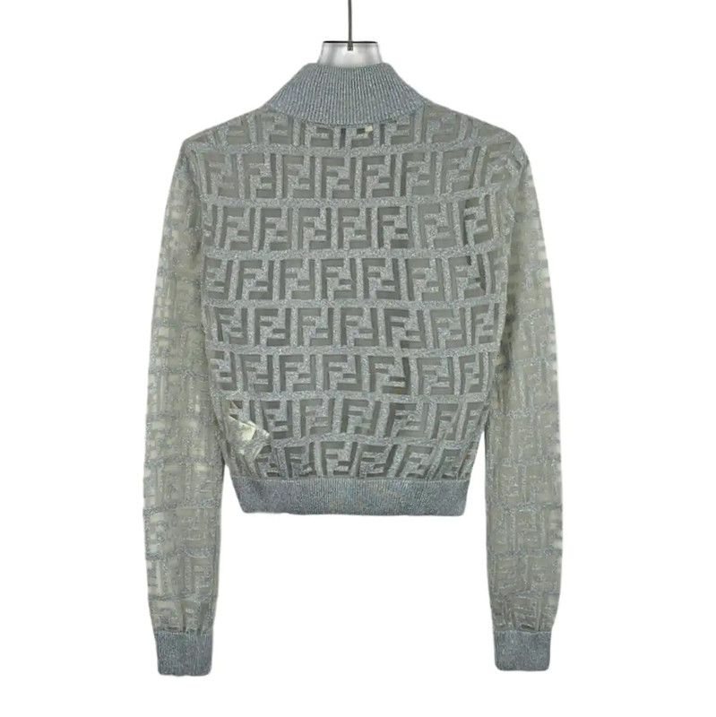 Fendi FENDI Gray Knitted Sweater for Women 0089 Size M / US 6-8 / IT 42-44 - 2 Thumbnail