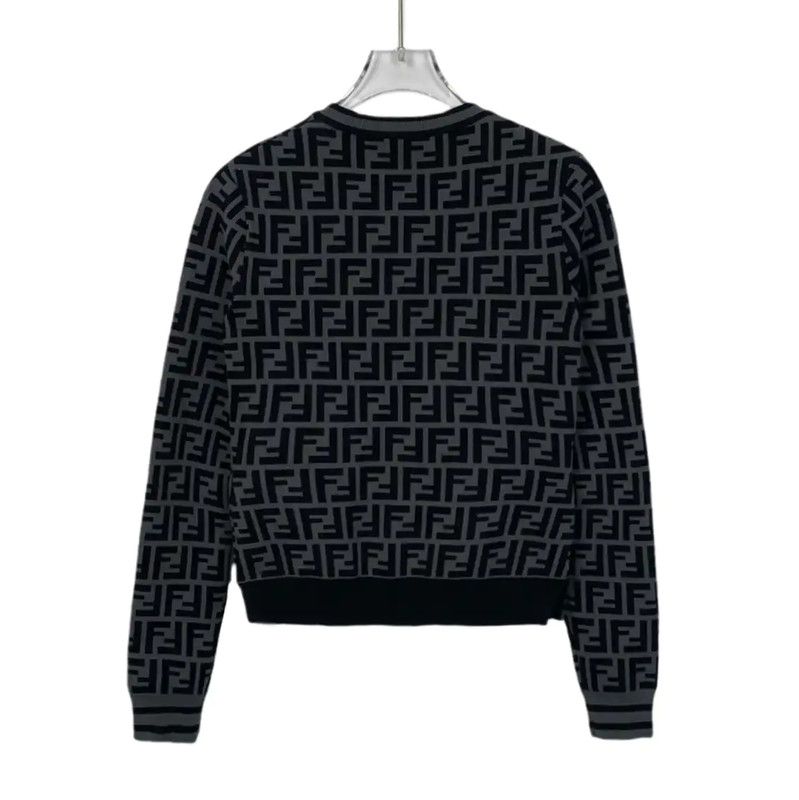 Fendi Fendi XS Black and Gray Knit Sweater 0089 Size XS / US 0-2 / IT 36-38 - 2 Thumbnail