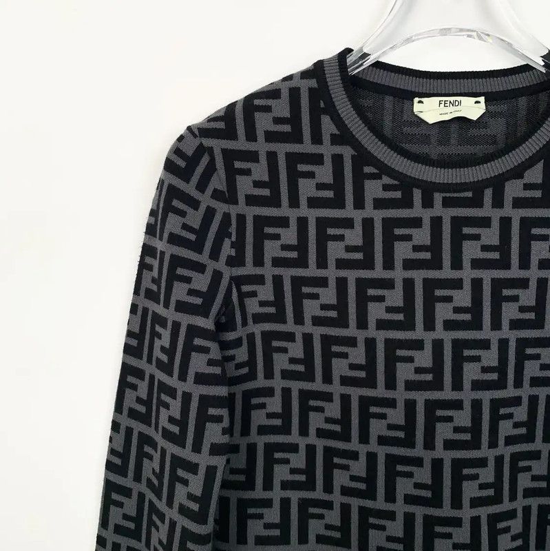 Fendi Fendi XS Black and Gray Knit Sweater 0089 Size XS / US 0-2 / IT 36-38 - 3 Thumbnail