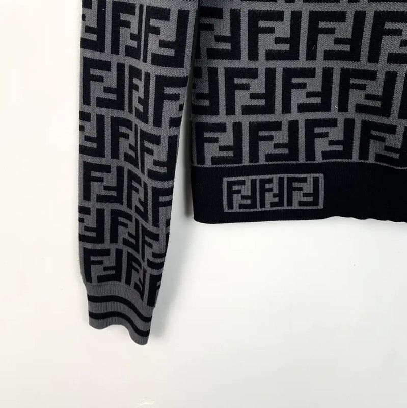 Fendi Fendi XS Black and Gray Knit Sweater 0089 Size XS / US 0-2 / IT 36-38 - 4 Thumbnail