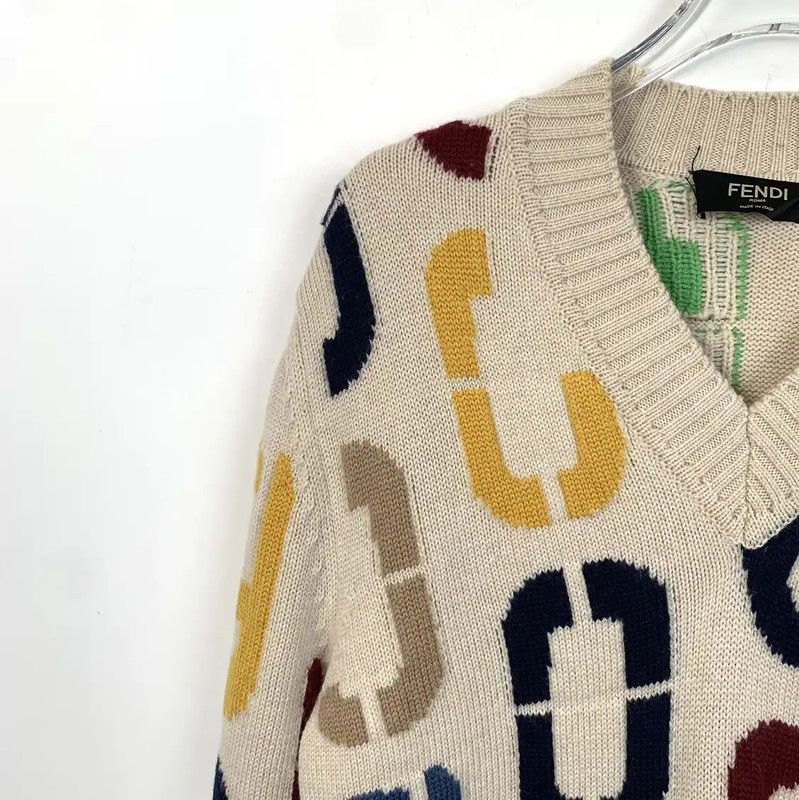 Fendi Fendi Multicolor Wool Women's Knit Sweater 0089 Size M / US 6-8 / IT 42-44 - 3 Thumbnail