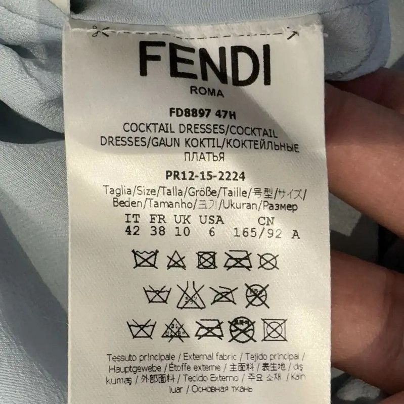 Fendi Fendi Blue Tie-Dye Short Sleeve T-Shirt 0089 Size S / US 4 / IT 40 - 5 Thumbnail