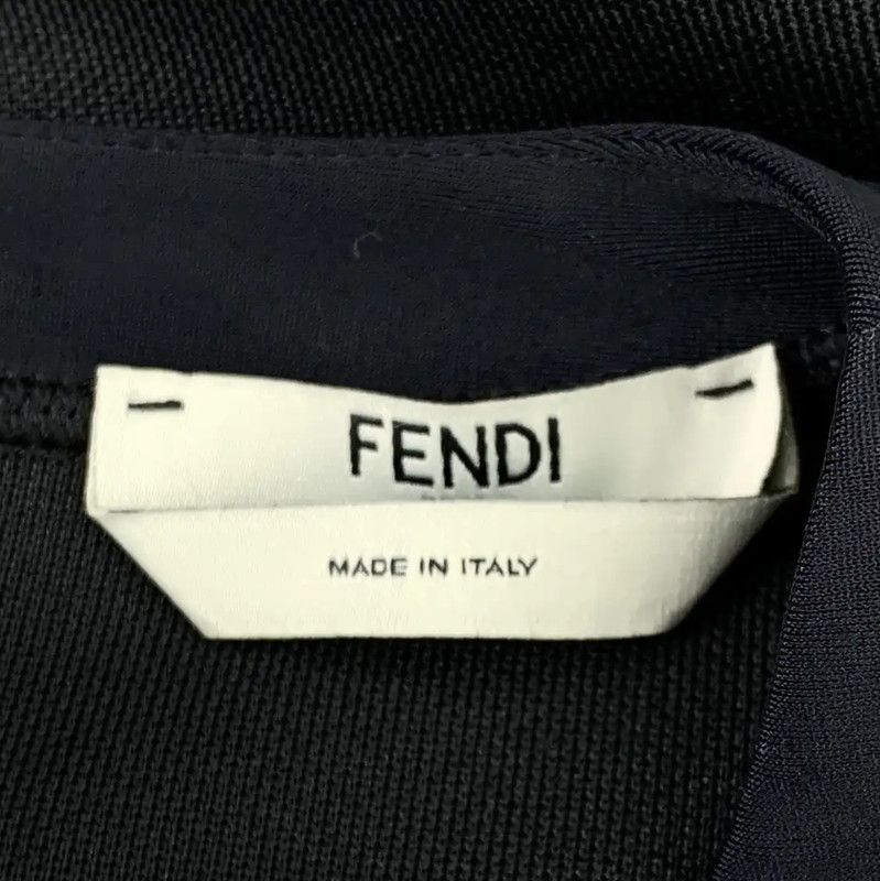 Fendi Fendi Black Midi Dress with Signature Details 0089 Size S / US 4 / IT 40 - 6 Thumbnail
